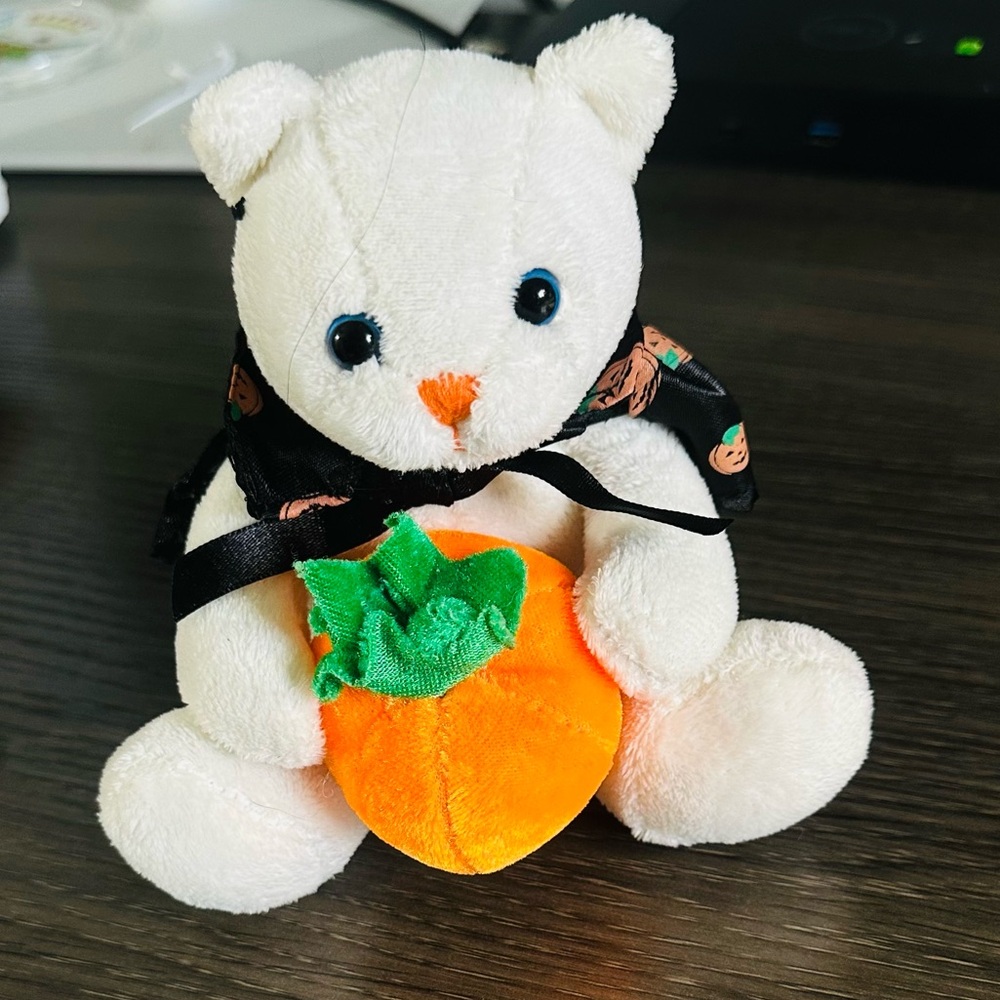 Cute Plush Bear with Pumpkin